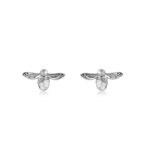 Baby Bumble bee stud earrings - Silver
