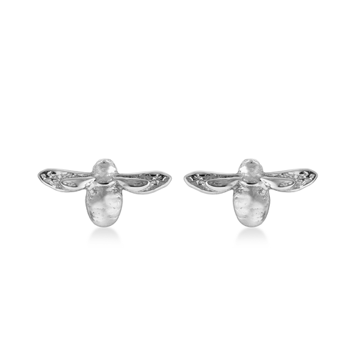 Bumble bee stud earrings - Silver