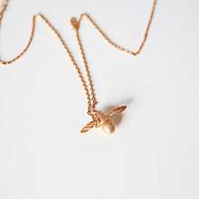 Rose Gold Bumble Bee Necklace