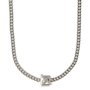 Bee Fastener Chain Necklace Silver
