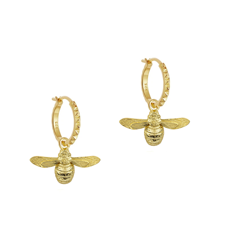 Bee hoop earrings