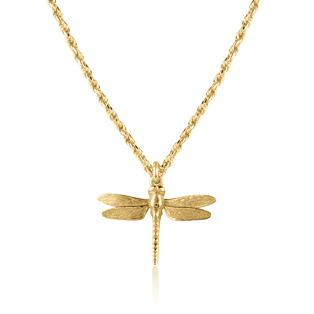 Dragonfly Necklace on Rope Chain