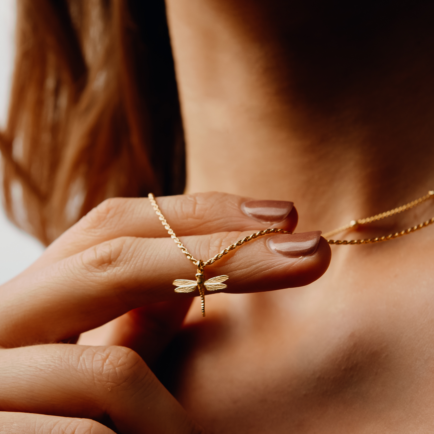 Dragonfly Necklace on Rope Chain Ivy Rose London