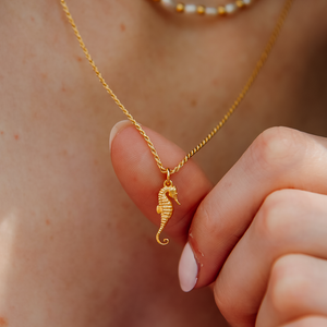 Seahorse Necklace on Rope Chain