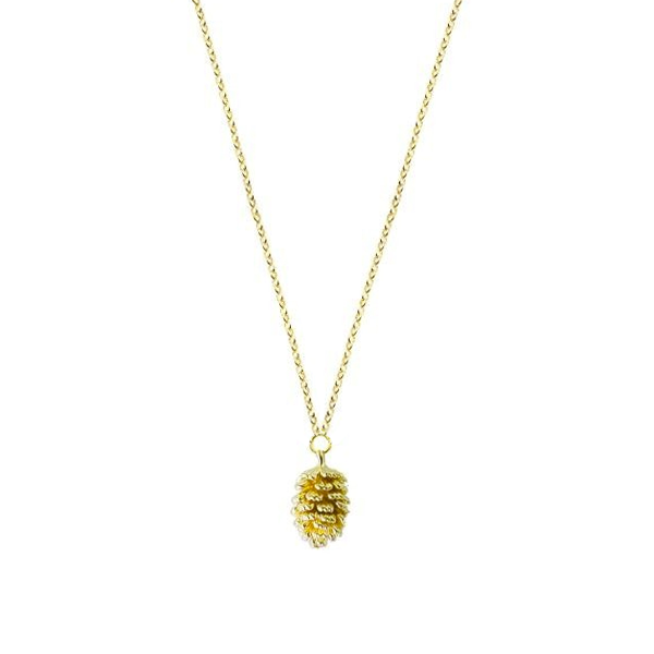 Gold pine hot sale cone pendant