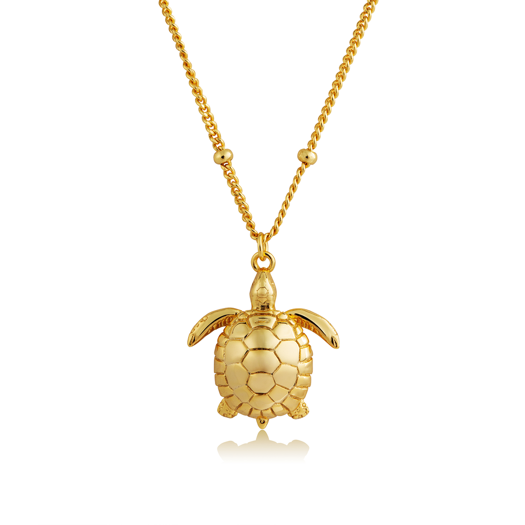 Gold turtle pendant necklace deals