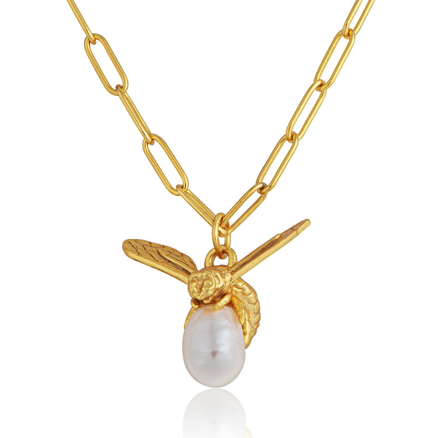 Bumble Bee carrying a Pearl Necklace Ivy Rose London