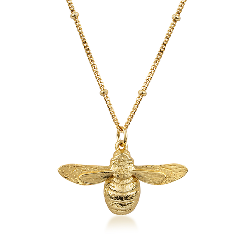 Larger Bumble Bee Necklace, with Bobble Chain