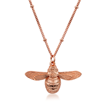 Larger Rose Gold Bumble Bee Necklace
