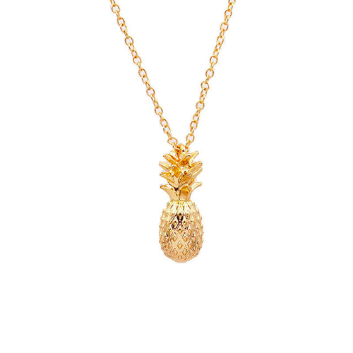 Gold Pineapple Necklace Jewellery Lily Rose London 